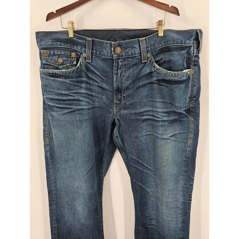 True Religion Jeans Men's Sz 40‎  Billy Flap Pocket Blue Denim Relaxed Bootcut